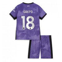 Dječji Nogometni Dres Liverpool Cody Gakpo #18 Rezervni 2023-24 Kratak Rukav (+ Kratke hlače)
